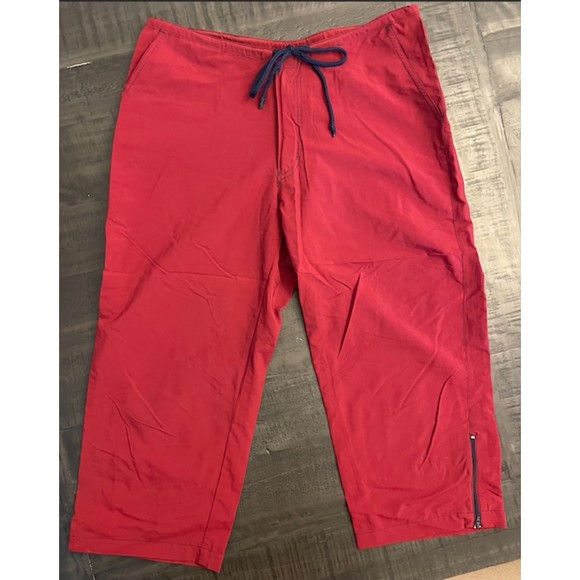 Instant Action Vintage 90's Maroon Nylon Short Wind Pants Sz M - Picture 1 of 11